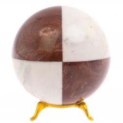 Шар из лемезита и белого мрамора 9,5 см