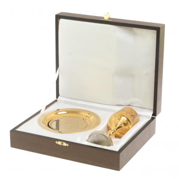 Подарочный набор &amp;quot;Шарм&amp;quot; бокал на тарелке Златоуст 127039