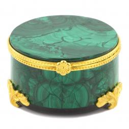 Шкатулка из малахита &amp;quot;Подарок&amp;quot; 6х6х3,5 см