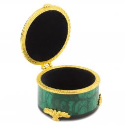 Шкатулка из малахита &amp;quot;Подарок&amp;quot; 6х6х3,5 см