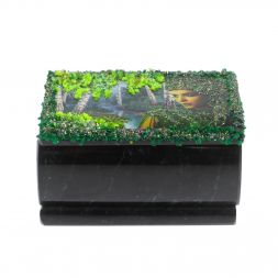 Шкатулка &amp;quot;Хозяйка медной горы&amp;quot; из змеевика 10х6,5х5,5 см