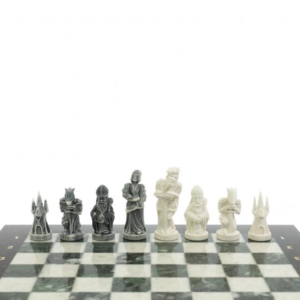 Шахматы &amp;quot;Средневековье&amp;quot; доска 40х40 см мрамор / шабровский змеевик 129359