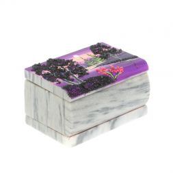 Шкатулка с рисунком &amp;quot;Ночь&amp;quot; серый мрамор 10х6,5х6 см
