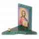 Икона с подсвечником Спаситель малая из змеевика 9,5х9,5х10 см 118822