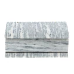 Шкатулка из серого мрамора 15х7,5х6 см