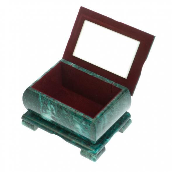 Шкатулка прямоугольная камень змеевик / лемезит 12х8,5х8,5 см 128537