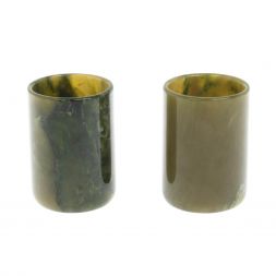 Набор стопок из нефрита  2 шт 4х5,5 см 50 мл