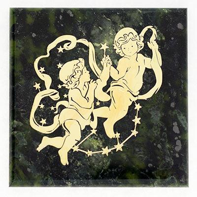 Магнит знак зодиака &amp;quot;Близнецы&amp;quot; камень змеевик 116027