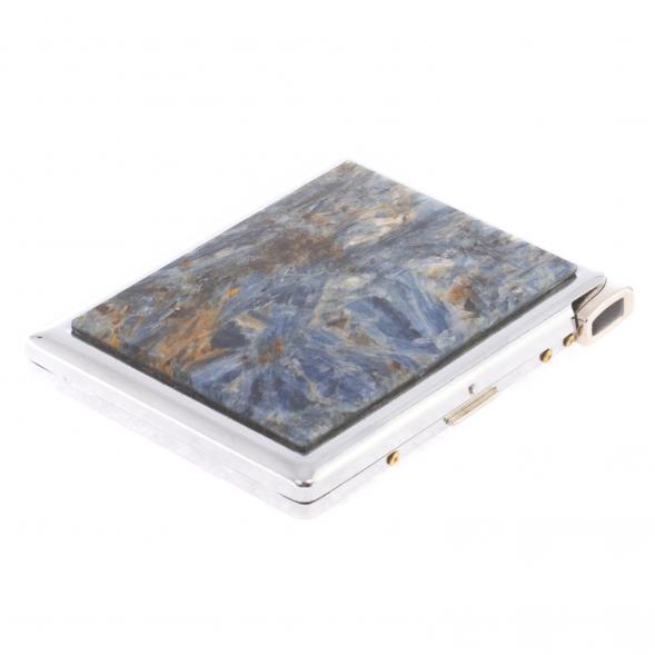 Портсигар на 10 сигарет с зажигалкой камень кианит 124624