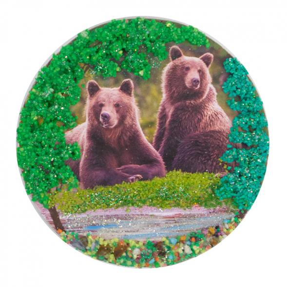 Магнит с рисунком &amp;quot;Два медведя&amp;quot; змеевик 117775