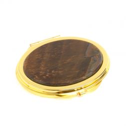 Зеркальце овальное из тигрового глаза цвет золото