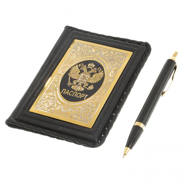 Подарочный набор &amp;quot;Документы&amp;quot; обложка для паспорта и ручка Parker 122389
