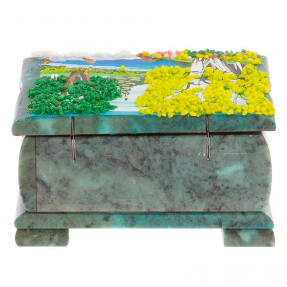 Шкатулка с расписной крышкой Лето 13,5х10х8 см 125914