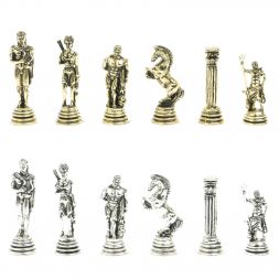 Шахматы подарочные "Посейдон" 32х32 см из змеевика и мрамора