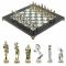 Шахматы подарочные "Посейдон" 32х32 см из змеевика и мрамора
