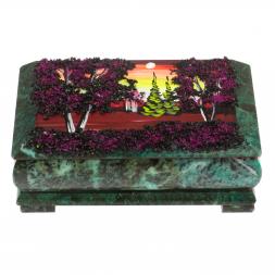 Шкатулка &amp;quot;Рассвет&amp;quot; змеевик 18х9х7 см