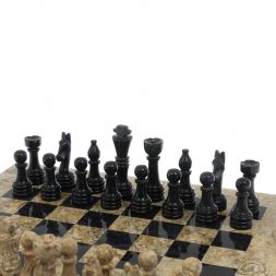 Шахматы &amp;quot;Игрок&amp;quot; из ракушечника и мрамора 38х38 см