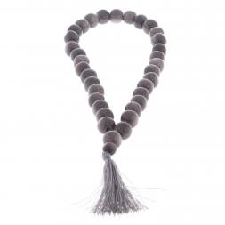 Четки из серого обсидиана 33 бусины круглые