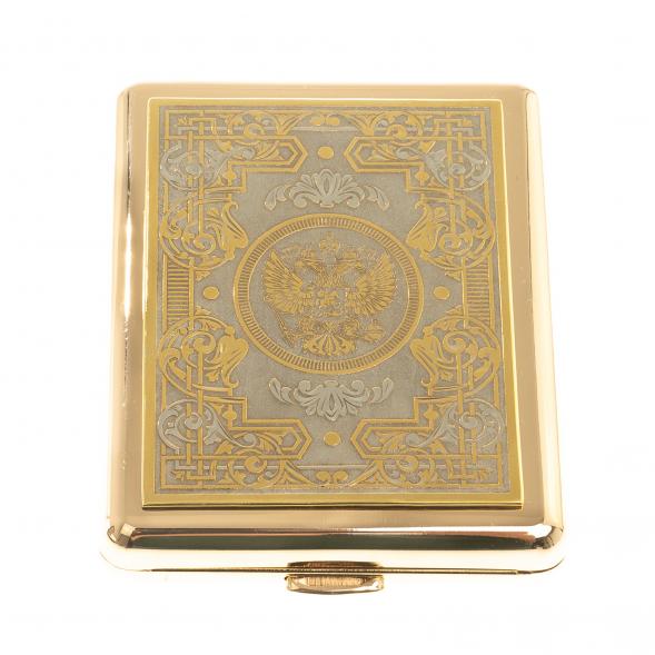 Портсигар с гравюрой &amp;quot;Герб Российской Федерации&amp;quot; Златоуст 124250