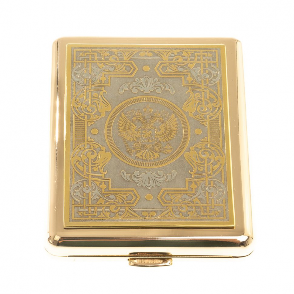 Портсигар с гравюрой &amp;quot;Герб Российской Федерации&amp;quot; Златоуст 124250