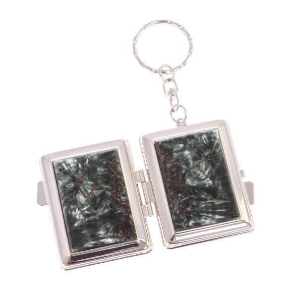 Складное зеркало брелок из серафинита прямоугольное 126588