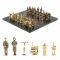 Шахматы из бронзы "Железнодорожники" доска 40х40 см, камень лемезит