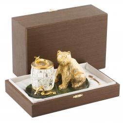 Медовница из нефрита &amp;quot;Медведь&amp;quot;