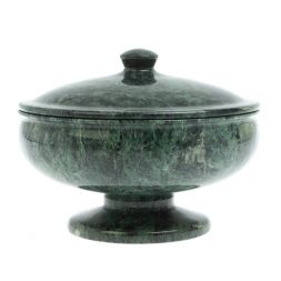 Медовница из змеевика 15х15х11,5 см