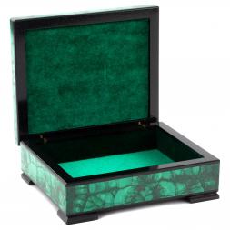 Малахитовая шкатулка &amp;quot;Прямоугольная&amp;quot; 12х10х4 см