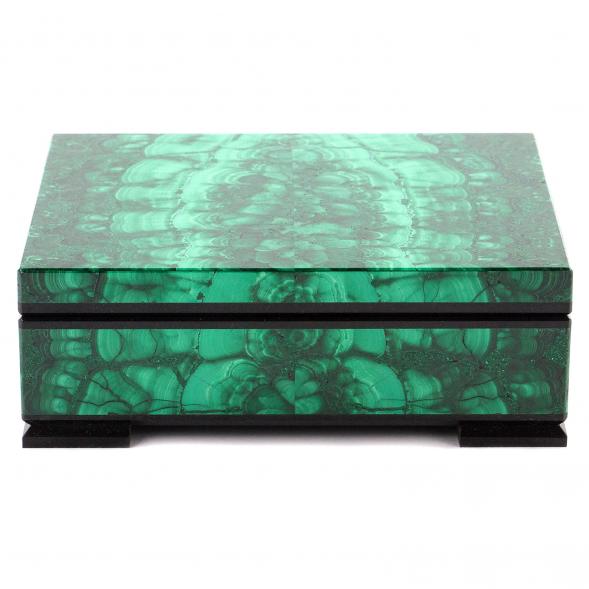 Малахитовая шкатулка &amp;quot;Прямоугольная&amp;quot; 12х10х4 см 120482