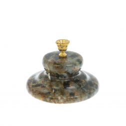 Подсвечник церковный круглый из офиокальцита 6,5х4,5 см