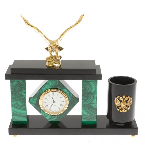 Настольный мини-набор &amp;quot;Орел&amp;quot; из малахита 129828