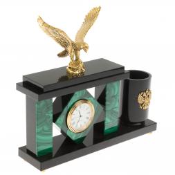 Настольный мини-набор &amp;quot;Орел&amp;quot; из малахита