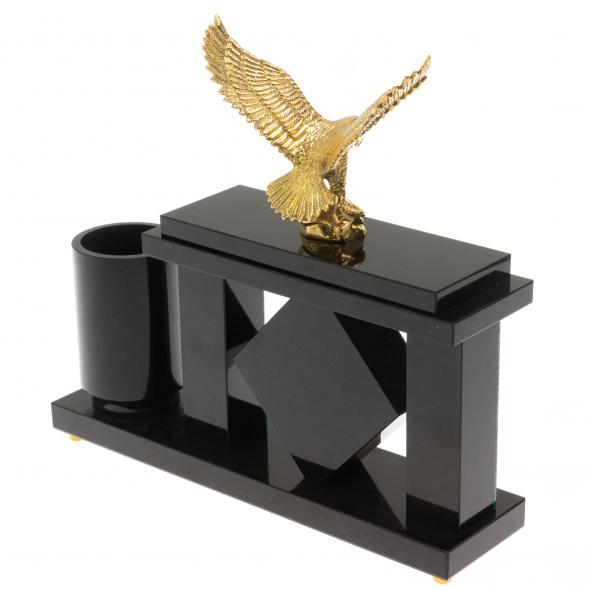 Настольный мини-набор &amp;quot;Орел&amp;quot; из малахита 129828
