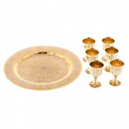 Набор рюмок для ликёра 6 шт на подносе Златоуст