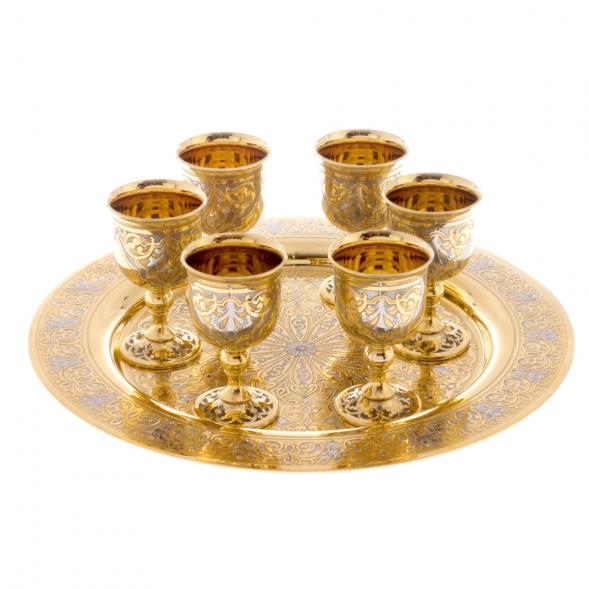 Набор рюмок для ликёра 6 шт на подносе Златоуст 122197