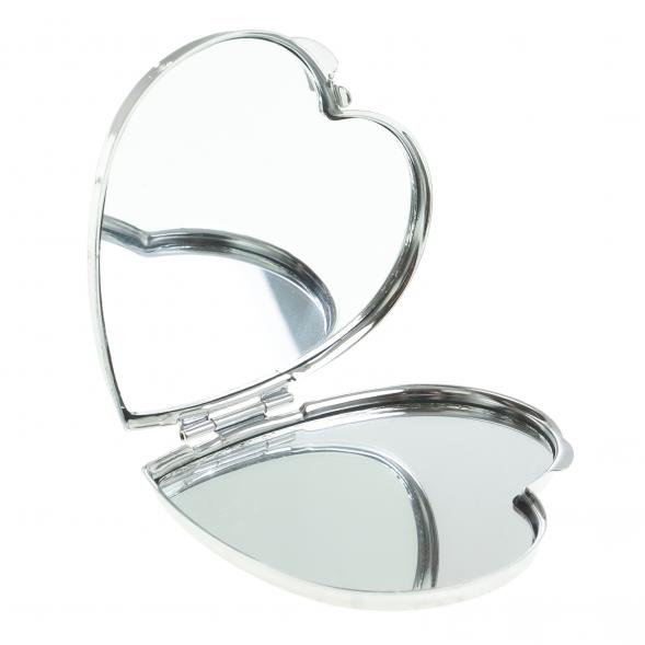 Зеркальце &amp;quot;Сердце&amp;quot; из змеевика с ящерицей цвет серебро 122749