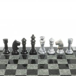 Шахматы с гравировкой "Турнирные" доска 36х36 см мрамор змеевик