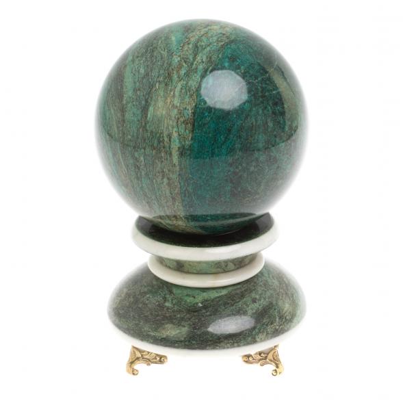 Шар &amp;quot;Антистресс&amp;quot; из шабровского змеевика 10,5 см на подставке 126889