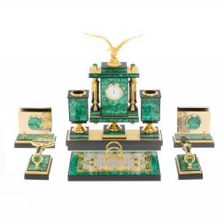 Настольный прибор &amp;quot;Орел&amp;quot; из малахита Златоуст