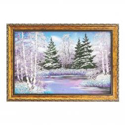 Картина &amp;quot;Зимний пейзаж&amp;quot; багет 24х34 см, каменная крошка