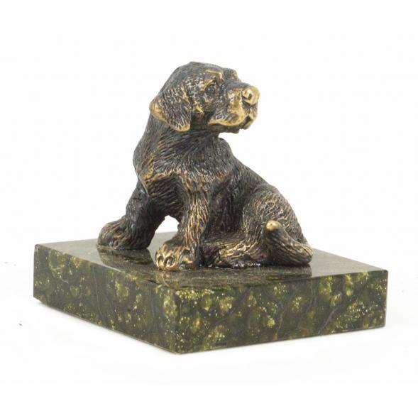 Статуэтка &amp;quot;Собачка средняя №1&amp;quot; из бронзы и змеевика 118619