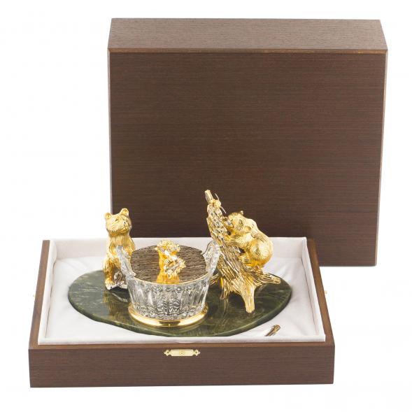 Медовница &amp;quot;Два медвежонка&amp;quot; из нефрита Златоуст 119363