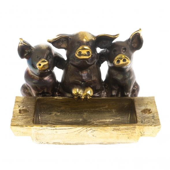Пепельница &amp;quot;Три поросенка&amp;quot; из бронзы 129487