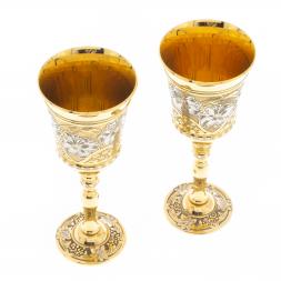 Фужеры для вина "Лилия" 2 шт с фианитами 70 мл Златоуст