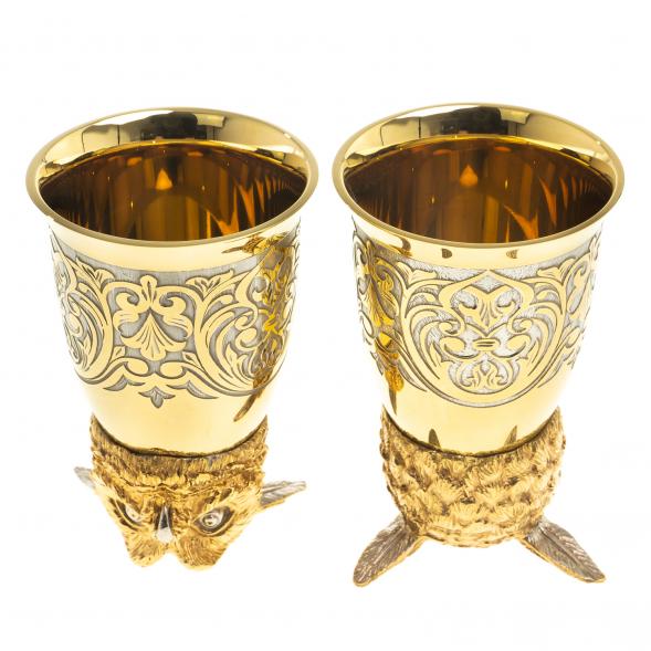 Стопки перевертыши &amp;quot;Филин&amp;quot; 70 мл 2 шт в подарочной упаковке Златоуст 123645