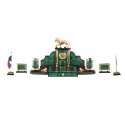 Письменный прибор из малахита &amp;quot;Лев с шаром&amp;quot;