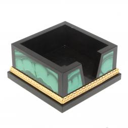 Лоток для бумаг "Кубарик" из малахита