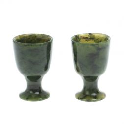 Набор рюмок на ножке 2 шт из нефрита 4х4х6 см