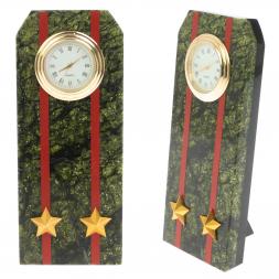 Часы подарочные "Погон подполковник ВС" серпентинит